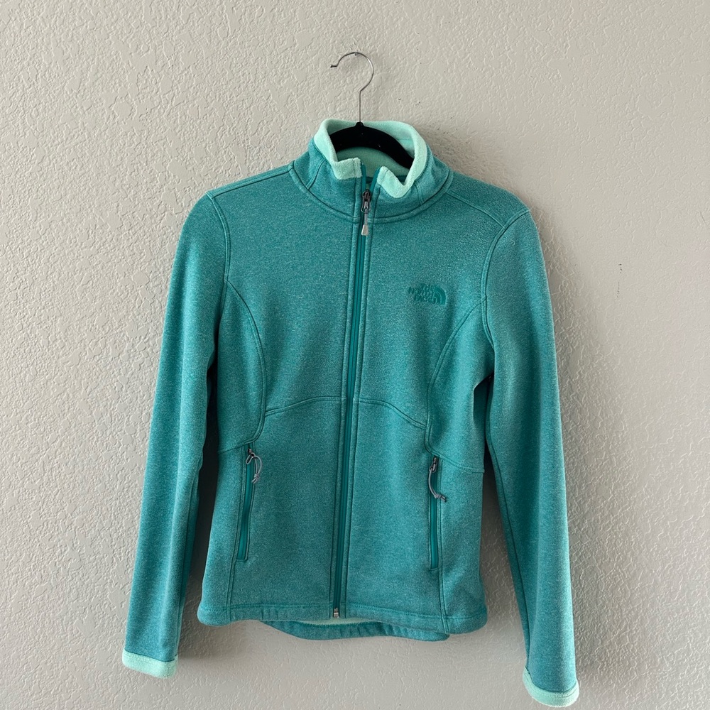 The North Face Teal Full-Zip Fleece Jacket Size Small